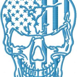 Patriotic skull 2 embroidery design