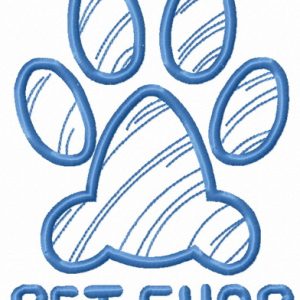 Paw print pet shop embroidery design