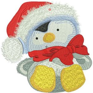 Penguin in Santa hat 3 embroidery design