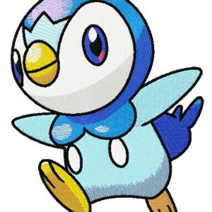 Penguin trying to fly embroidery design