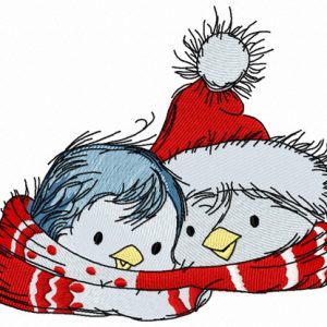 Penguin's Christmas time 3 embroidery design