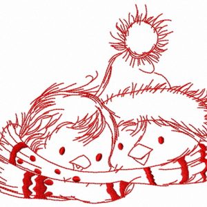 Penguin's Christmas time 4 embroidery design