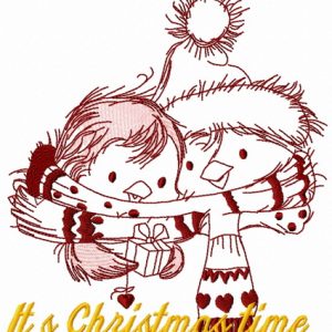 Penguin's Christmas time 6 embroidery design