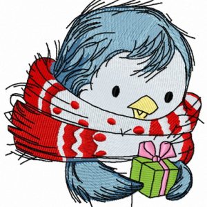 Penguin's Christmas time 8 embroidery design