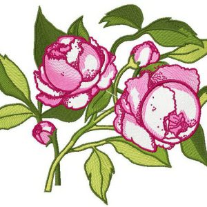 Peonies embroidery design