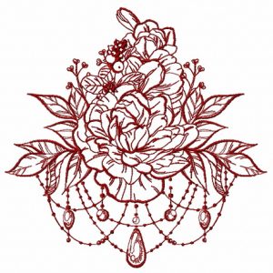 Peony bouquet 2 embroidery design