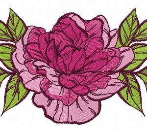 Peony embroidery design