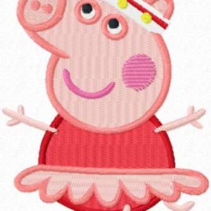 Peppa pig ballerina embroidery design