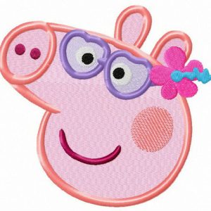 Peppa Pig on vacation embroidery design