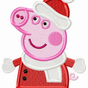 Peppa Pig Santa embroidery design