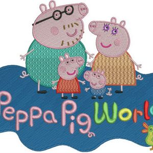 Peppa Pig world embroidery design