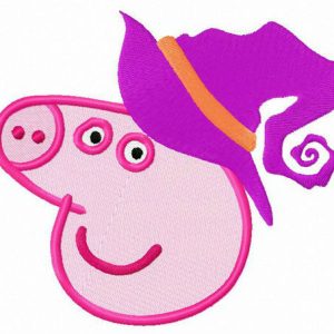 Peppa ready for Halloween embroidery design