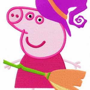 Peppa the witch embroidery design