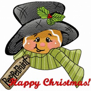 Peppermint gingedbread man 3 embroidery design