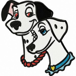 Perdita and Pongo embroidery design