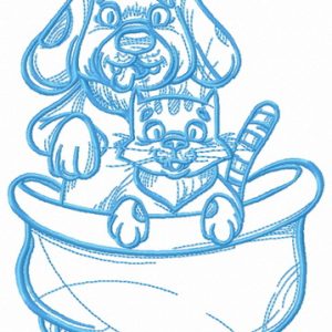 Pet shower embroidery design