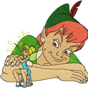 Peter Pan and Tinkerbell embroidery design
