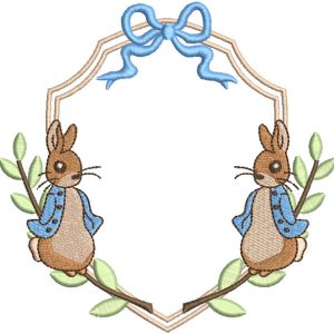 Peter rabbit frame embroidery design