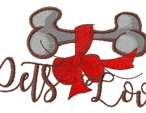 Pets lover embroidery design