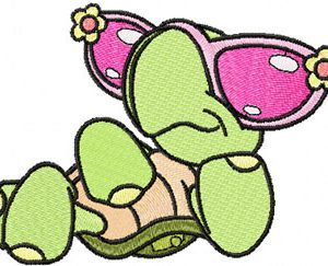 Cool Turtle embroidery design