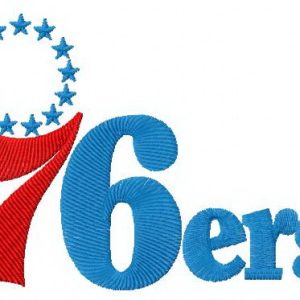 Philadelphia 76ers logo 3 embroidery design