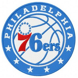 Philadelphia 76ers logo embroidery design