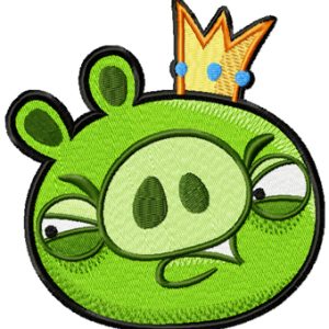 Pig King embroidery design