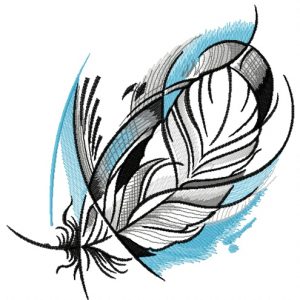 Pigeon feather embroidery design