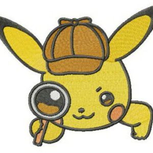 Pikachu Holmes embroidery design