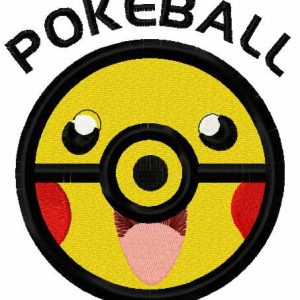 Pikachu pokeball embroidery design