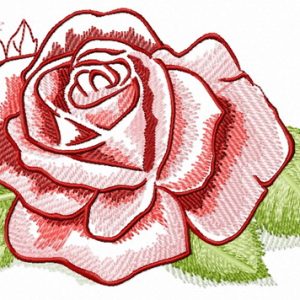 Pink and red rose embroidery design