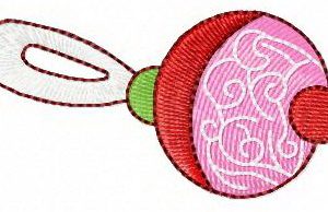 Pink baby rattle embroidery design