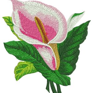 Pink calla lily embroidery design