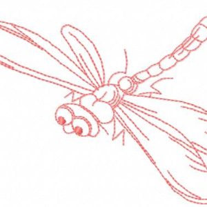 Pink dragonfly embroidery design