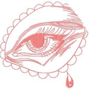 Pink eye embroidery design