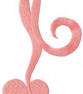 Pink heart 2 embroidery design