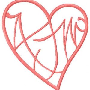 Pink tribal heart embroidery design