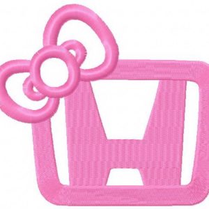 Pink Honda logo embroidery design