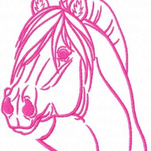 Pink horse embroidery design