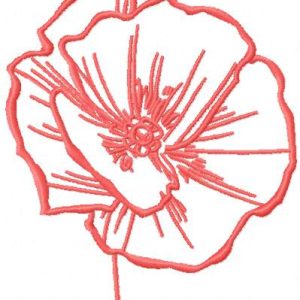 Pink mallow embroidery design