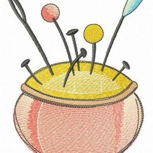 Pink needle bed embroidery design