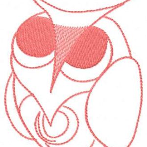 Pink owl embroidery design