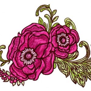 Pink peonies embroidery design