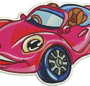 Pink Porsche embroidery design