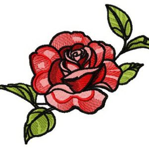 Pink rose 2 embroidery design