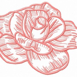 Pink rose flower embroidery design