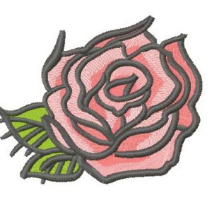Pink rose embroidery design
