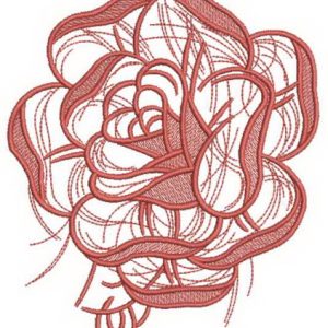 Pink rose sketch embroidery design