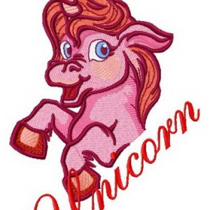Pink unicorn 3 embroidery design