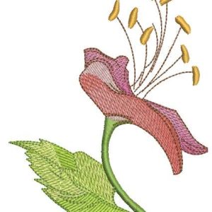 Pink wild flower embroidery design
